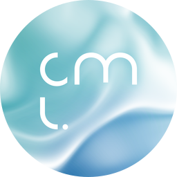 Circular icon with its required clear space marked by a dashed line